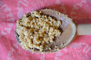 Crumbly texture of Coco-Macadamia Nut Crust