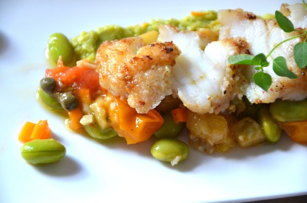 Pan Roasted Monkfish with Siena Farms Summer Veggies. Want Some?
